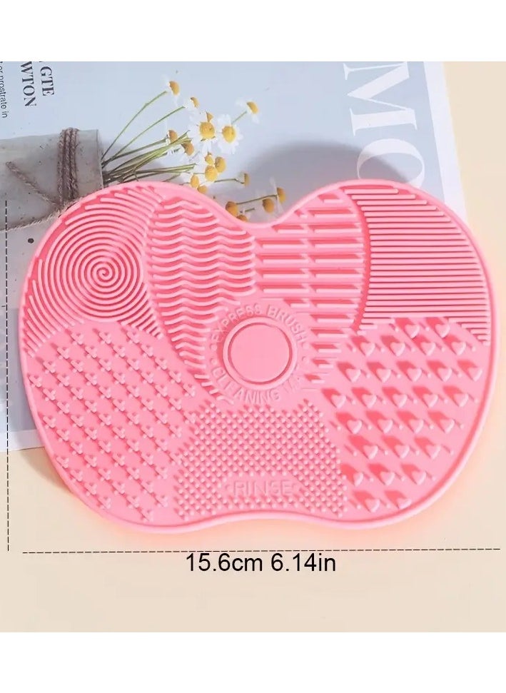 ORiTi 1 Pc Silicone Brush Cleaner Washing Brush Cleaning Mat Foundation Make Up Brush Cleaner Pad Universal Makeup Tool with Sunction Cups  - Image 3