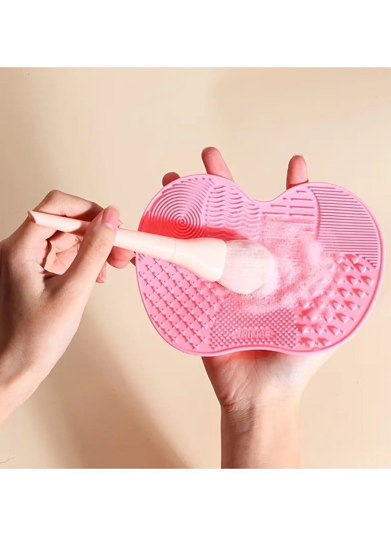 ORiTi 1 Pc Silicone Brush Cleaner Washing Brush Cleaning Mat Foundation Make Up Brush Cleaner Pad Universal Makeup Tool with Sunction Cups  - Image 1