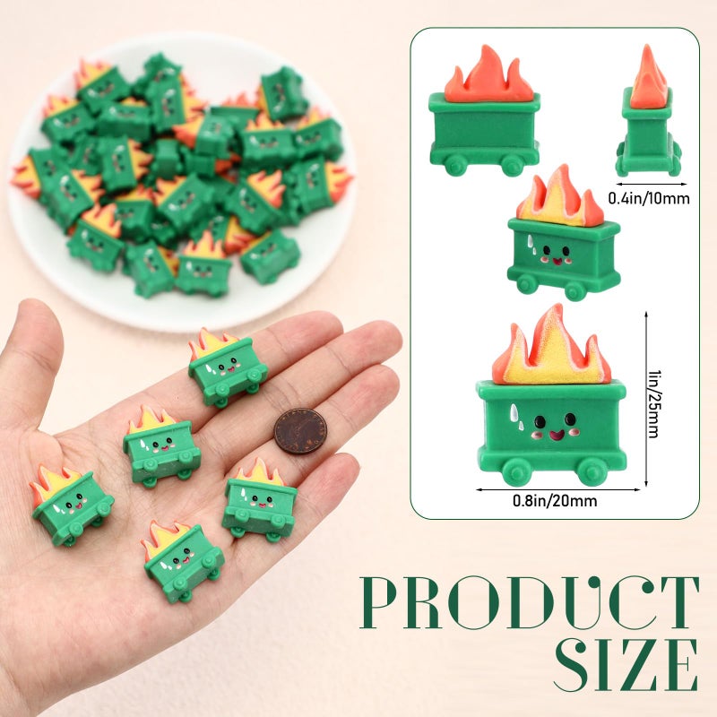 Arrowbash 20 Set Resin Dumpster Trash Shape Gift Team Employee Appreciation Gift Valentines Emotional Desk Accessories for Staff Teacher Office Coworker Nurse Medical Favor (Green) - Image 2