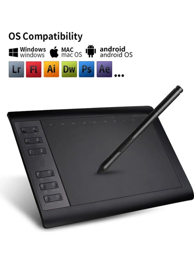 Captaintech Digital Drawing Graphic Tablet Black - Image 1