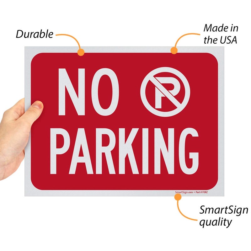 Smartsign “No Parking” Sign | 9" x 12" Polystyrene (Pack of 5) - Image 2