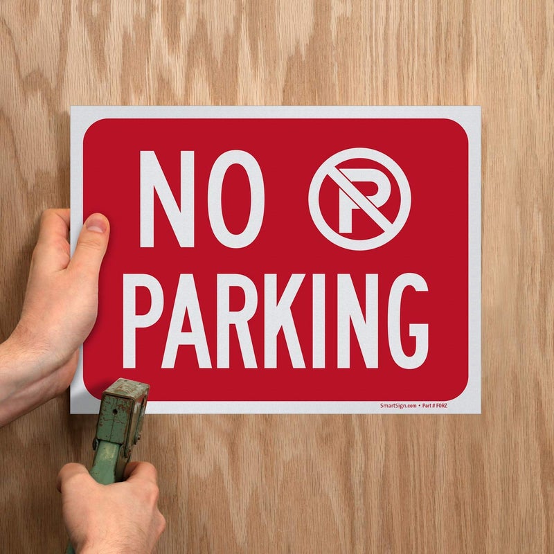Smartsign “No Parking” Sign | 9" x 12" Polystyrene (Pack of 5) - Image 3