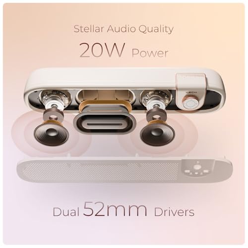 Xech Mini Sound Bar Bluetooth Speaker 20W Future Retro Design Rechargeable TV Speakers Birthday and Wedding Gift for Girls Boys Friends Couples (Retronaut) - Image 3