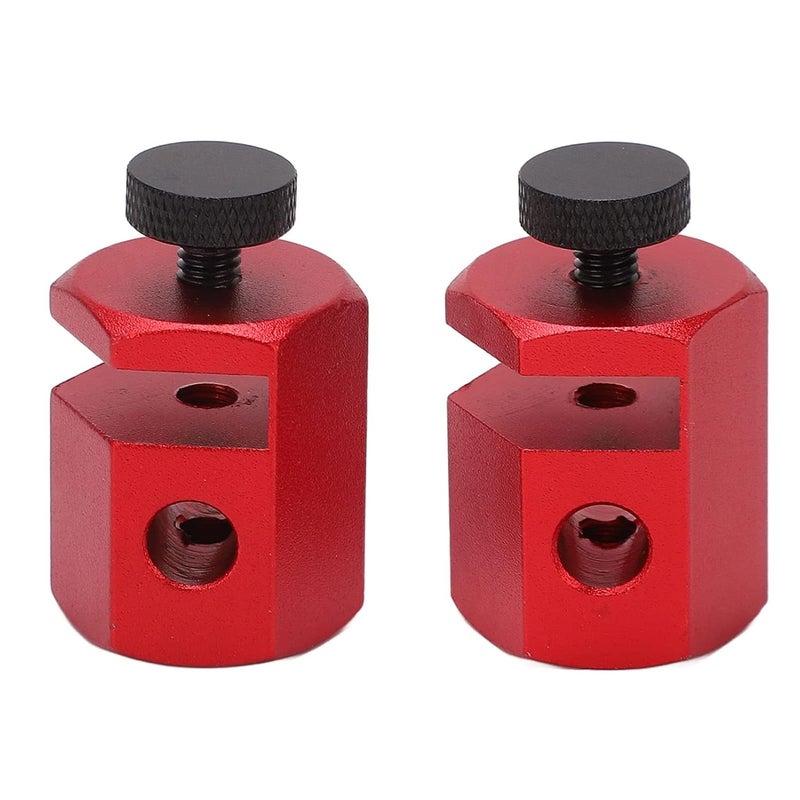 Red Anodized Aluminum Stair Gauge Framing Square Stop Hex Shape Design Woodworking Tool 2PCS - Image 1