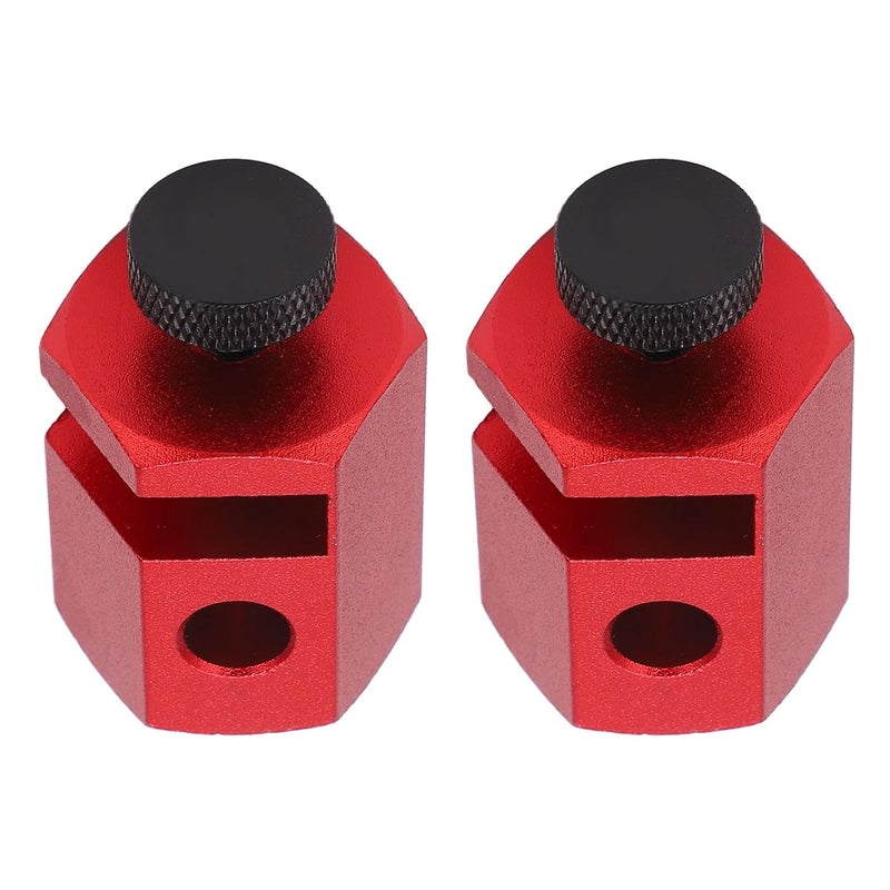 Red Anodized Aluminum Stair Gauge Framing Square Stop Hex Shape Design Woodworking Tool 2PCS - Image 4