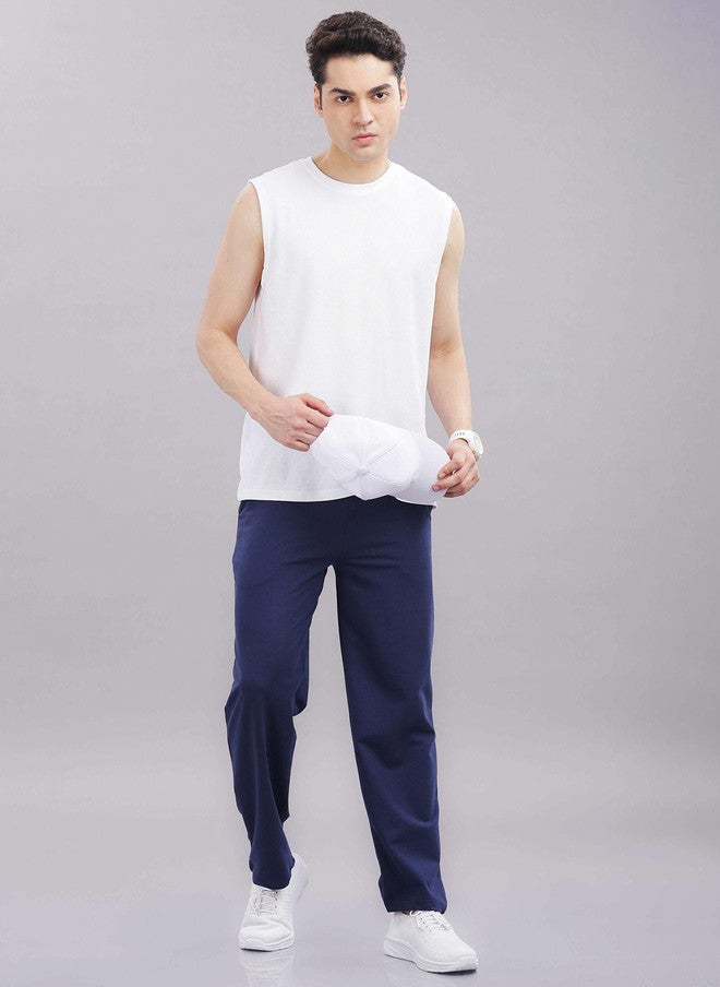 OUTLAWS Men Baggy-Fit Cotton Track Pants in Navy Blue | Color Lock Technology | No Shrinkage | Soft, Breathable & Comfortable Casual Wear - Image 5