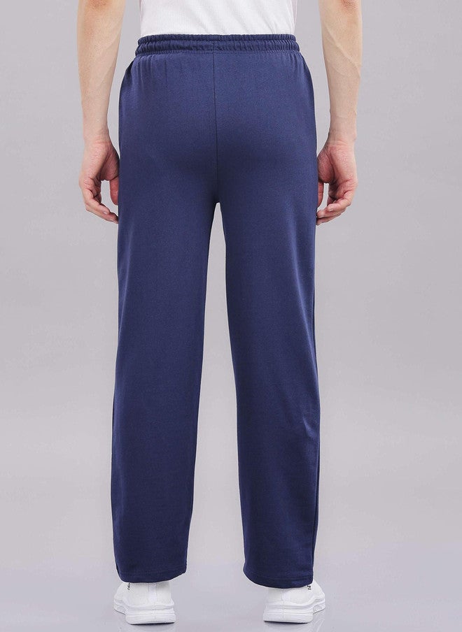 OUTLAWS Men Baggy-Fit Cotton Track Pants in Navy Blue | Color Lock Technology | No Shrinkage | Soft, Breathable & Comfortable Casual Wear - Image 4