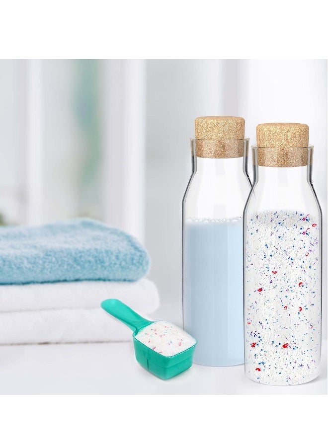 Glass Carafe Bottles 1200ml Glass Bottles with Cork Lid Heat Resistant Cold Brew Tea Water Bottle Hot Cold Beverages Laundry Detergent Milk Juice Nuts Fruits StorageBottles - Image 4