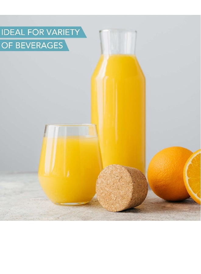Glass Carafe Bottles 1200ml Glass Bottles with Cork Lid Heat Resistant Cold Brew Tea Water Bottle Hot Cold Beverages Laundry Detergent Milk Juice Nuts Fruits StorageBottles - Image 2