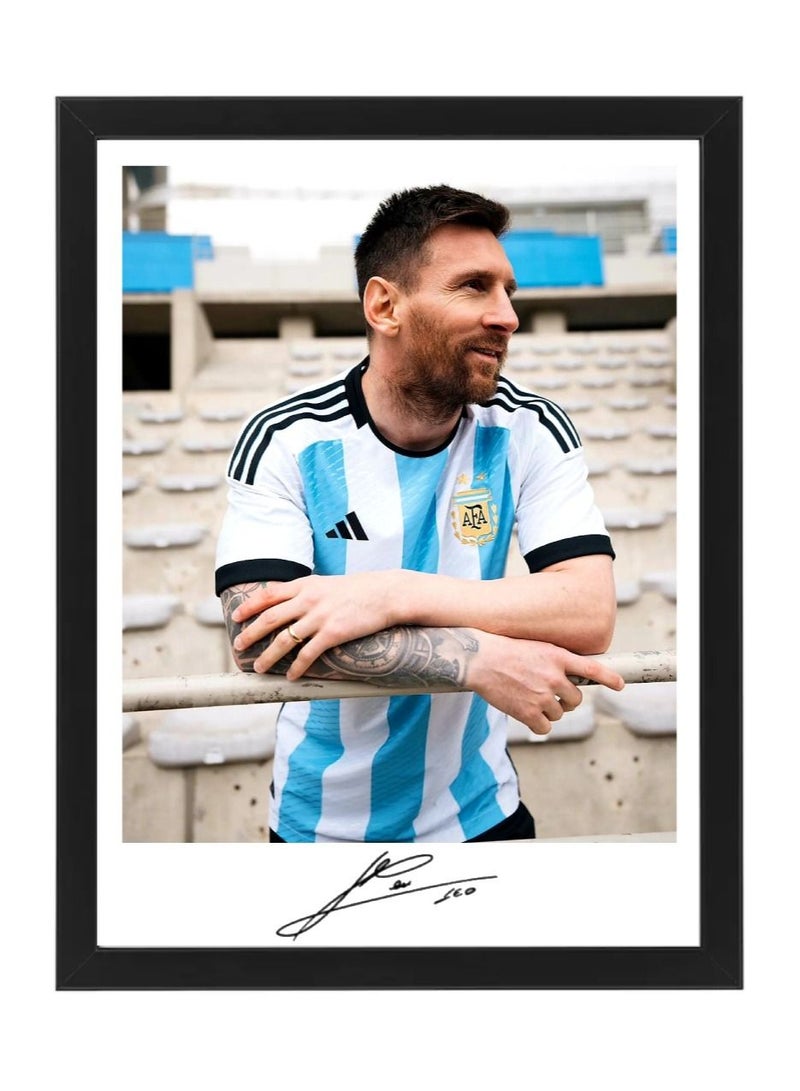 World Cup Lionel Messi Argentina Autographed Poster with Frame  30x40cm