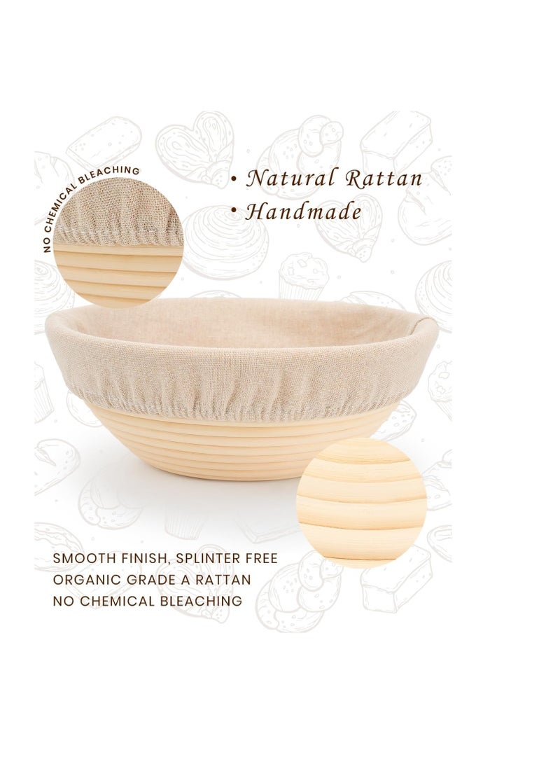 CODOGOY CODOGOY Large Banneton Proofing Basket SET, Sourdough Bread Baking Supplies (Round & Oval)  - Image 3