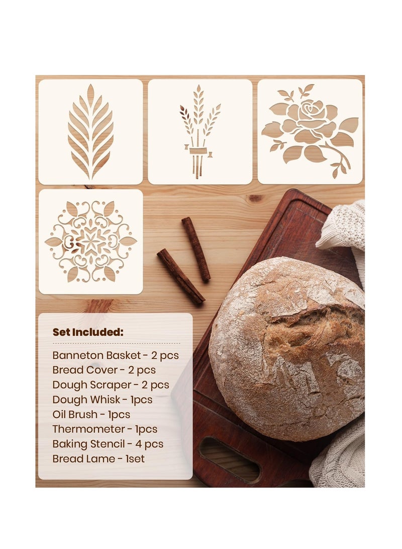 CODOGOY CODOGOY Large Banneton Proofing Basket SET, Sourdough Bread Baking Supplies (Round & Oval)  - Image 5