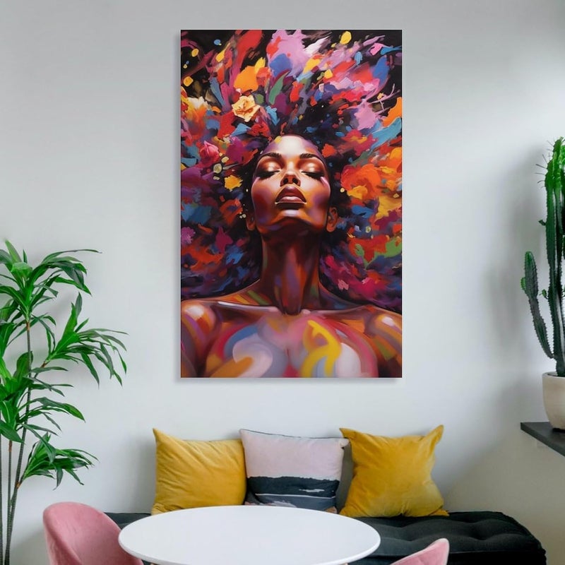 FireDeer African Woman Wall Art Canvas Painting - Image 3