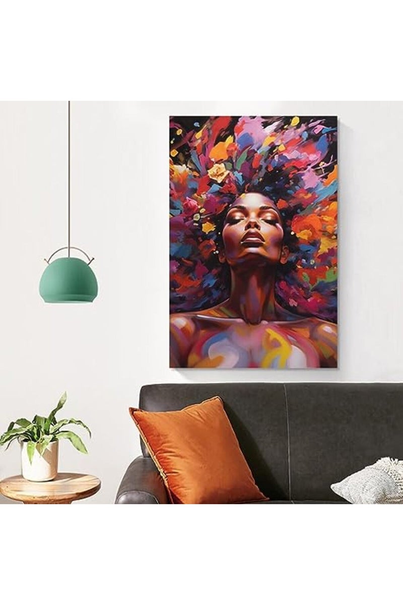 FireDeer African Woman Wall Art Canvas Painting - Image 4