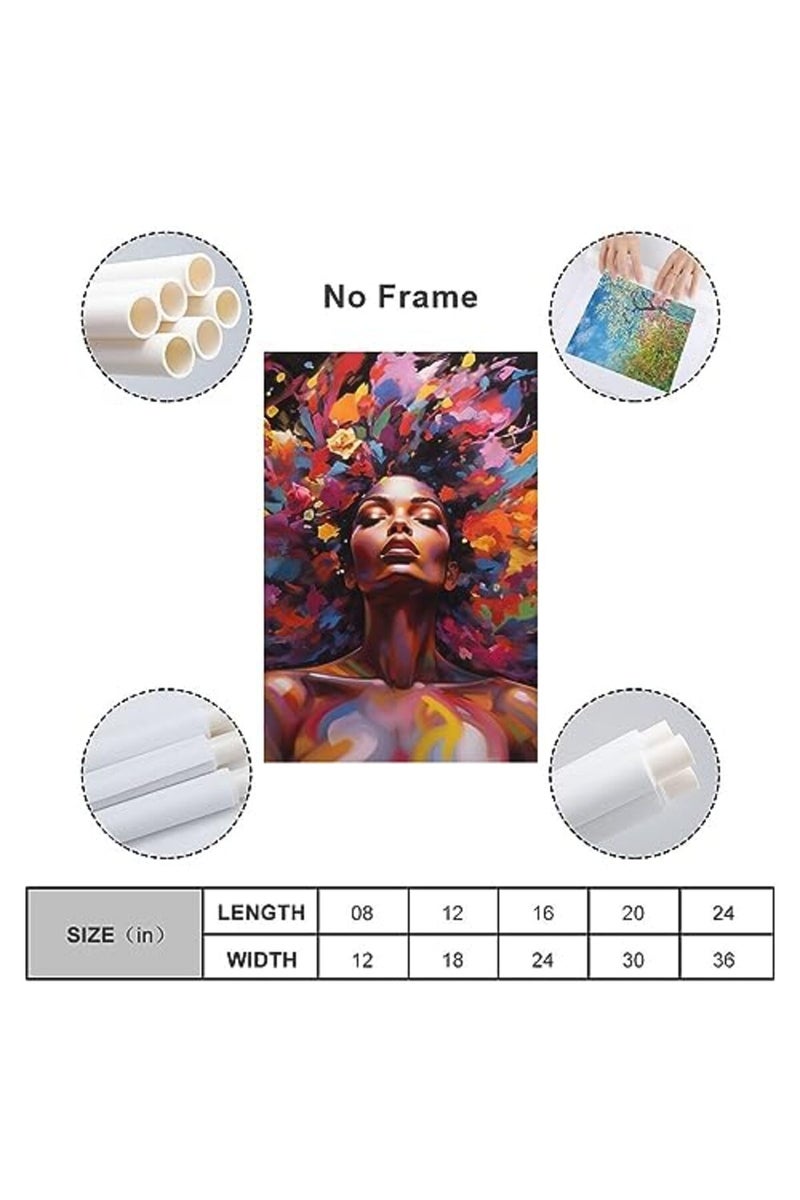 FireDeer African Woman Wall Art Canvas Painting - Image 2