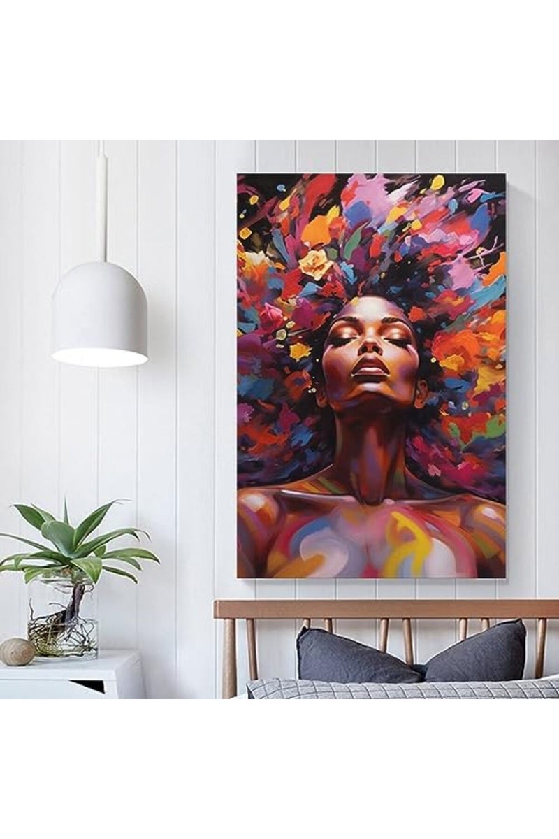 FireDeer African Woman Wall Art Canvas Painting - Image 5