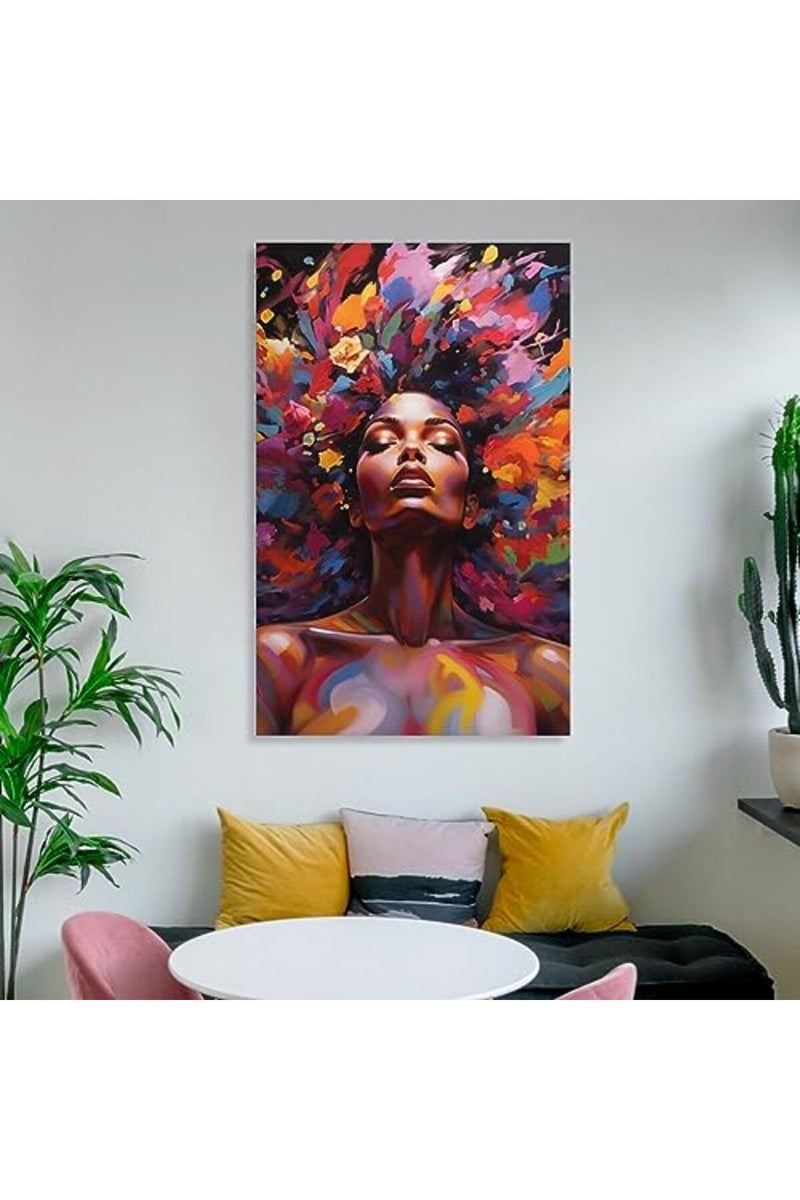 FireDeer African Woman Wall Art Canvas Painting - Image 3