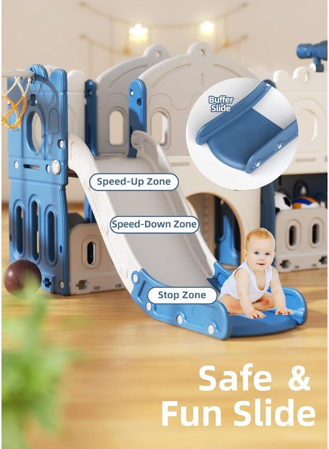 Rainbow Toys RBW TOYS Slide for Kids Toys Set 3 in 1 Outdoor Play Structure Jumbo Slide and Swing with Basket Ball Game - Image 5