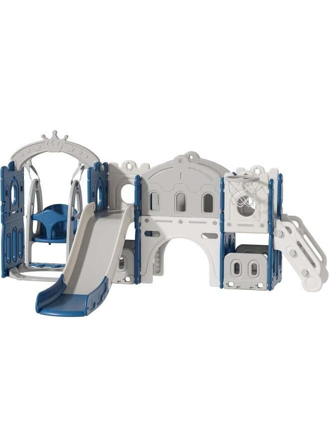 Rainbow Toys RBW TOYS Slide for Kids Toys Set 3 in 1 Outdoor Play Structure Jumbo Slide and Swing with Basket Ball Game - Image 2