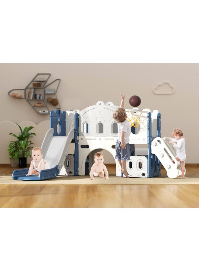 Rainbow Toys RBW TOYS Slide for Kids Toys Set 3 in 1 Outdoor Play Structure Jumbo Slide and Swing with Basket Ball Game - Image 4