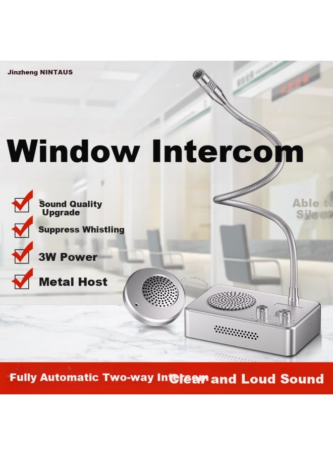 Nintaus Flck-790 Two-way Intercom For Windows, Hoals, Bank Teller Counter, Train Station, Post Office, Restaurant, Braised Dish Stall Counter, Specialized Intercom With Microphone And Amplifier - Image 1