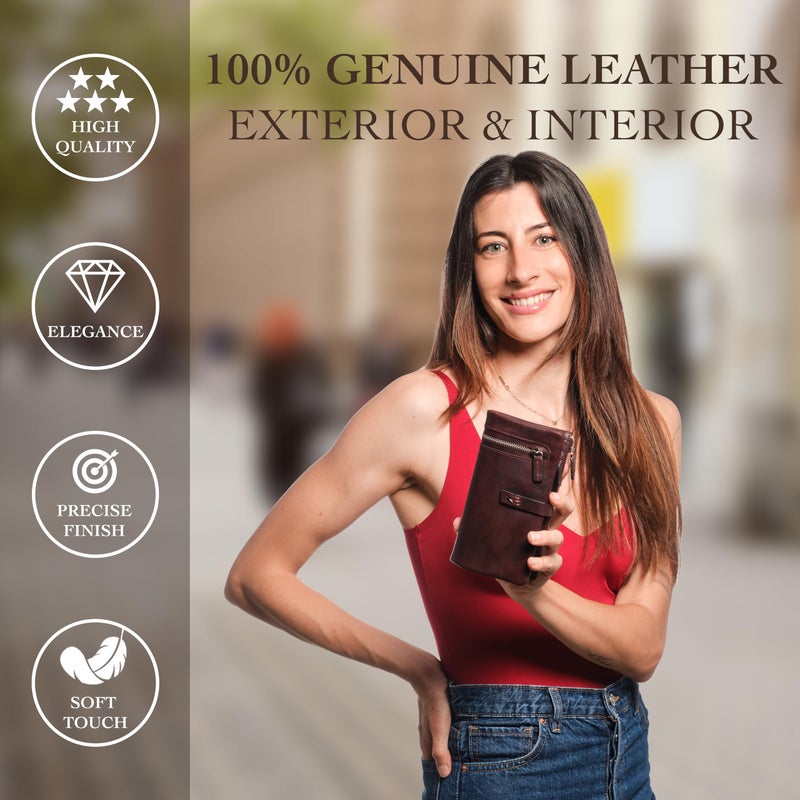 Lavalen Leather Purses for Women - Elegant Ladies Purse - RFID Wallet for Women - Leather Handcrafted Ladies Wallet - Small & Colourful with Coin Pocket & Cards - For daily Use - Box for Gift - Image 2
