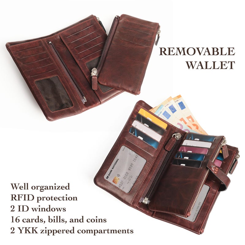 Lavalen Leather Purses for Women - Elegant Ladies Purse - RFID Wallet for Women - Leather Handcrafted Ladies Wallet - Small & Colourful with Coin Pocket & Cards - For daily Use - Box for Gift - Image 3
