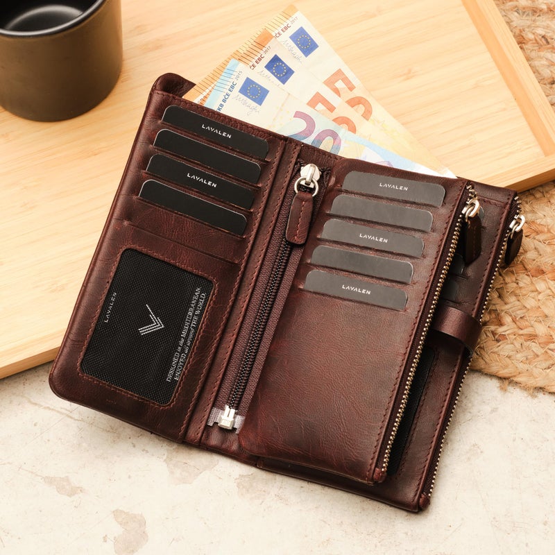 Lavalen Leather Purses for Women - Elegant Ladies Purse - RFID Wallet for Women - Leather Handcrafted Ladies Wallet - Small & Colourful with Coin Pocket & Cards - For daily Use - Box for Gift - Image 5