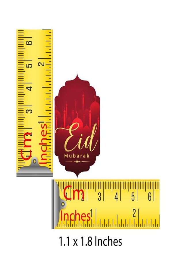 D2C Eid Mubarak Stickers for Gift Wrapping and Packaging | Paper Stickers, 1.1 x 1.8 Inches Qty :45pc - Image 2