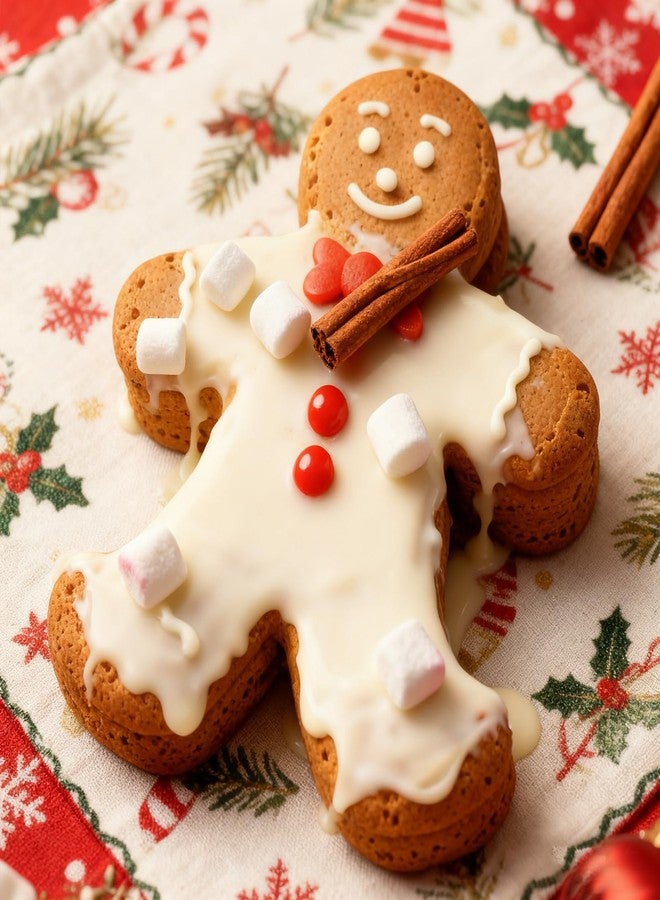 LLPMutu Christmas Gingerbread Man Molds Christmas Silicone Molds 10 Inch Large Gingerbread Man Mold Christma Baking Cake Pan with Gingerbread Mans for Baking Cake Cookie Chocolate Candy Jello Ice Cubes(Brown) - Image 2