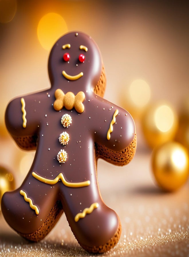 LLPMutu Christmas Gingerbread Man Molds Christmas Silicone Molds 10 Inch Large Gingerbread Man Mold Christma Baking Cake Pan with Gingerbread Mans for Baking Cake Cookie Chocolate Candy Jello Ice Cubes(Brown) - Image 1