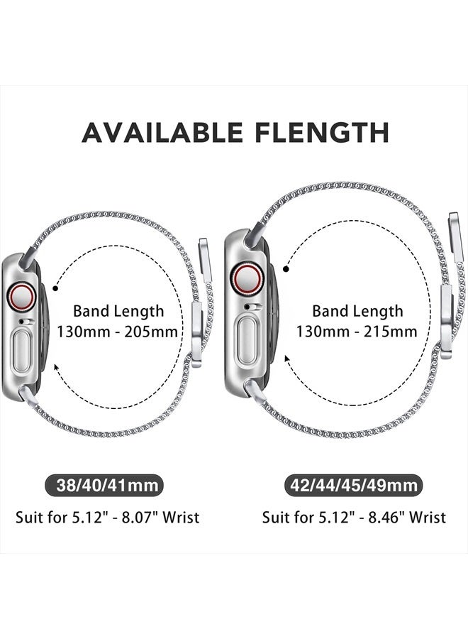 Mazuboho 2 Pack Mesh Loop Magnetic Band Compatible with Apple Watch Band with 44mm Case, Stainless Steel Milanese, Adjustable and Comfortable Band for Apple Watch Band Series SE, Series 6/5/4 44mm - Image 2