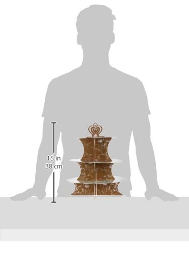 Talking Tables Height 36cm Floral Cake Stand Party Decorations | Truly Scrumptious |Card, 3-Tier Blue & Yellow, Anniversary, 14", Pink, Blue, Yellow For Birthday, Afternoon Teas, Baby Shower, Wedding - Image 3