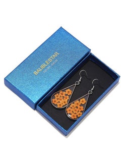 BaubleStar Pressed Dry Flower Teardrop Earrings Natural Dried Flowers Drop Dangle Handmade Silver Fashion Jewelry For Women  - Image 5