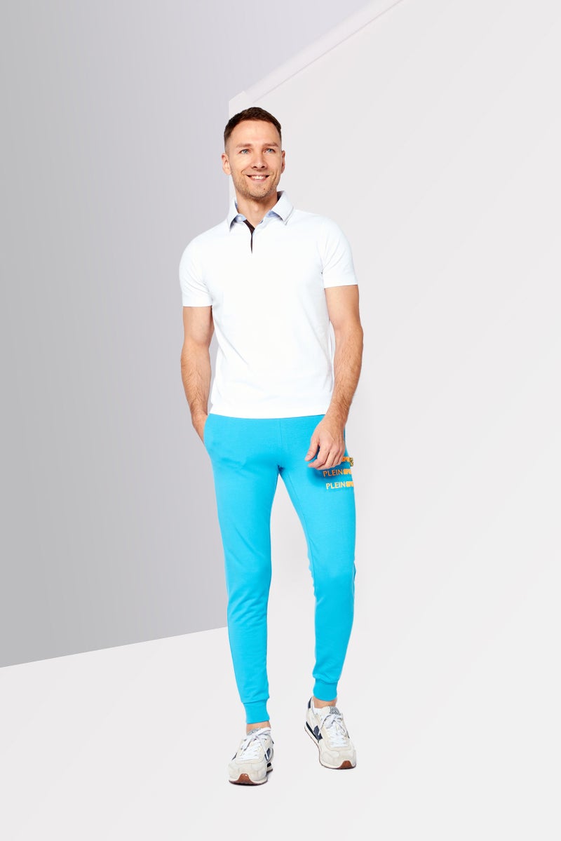PHILIPP PLEIN Men Sportswear Fit Training Sweatpants, Light Blue - Image 2