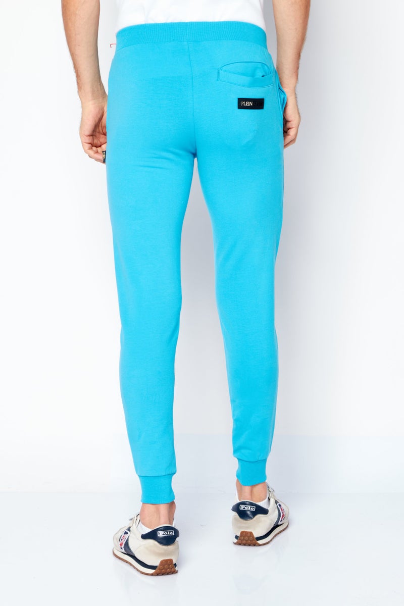 PHILIPP PLEIN Men Sportswear Fit Training Sweatpants, Light Blue - Image 4