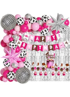 112Pcs Western Cowgirl Birthday Party Decorations Retro Horse Rodeo Party Supplies Backdrop For Girls Hot Pink Silver Balloon Garland Arch Kit Birthday Banner Horse Garland Cake Toppers - pzsku/Z8D1D6805548330D2463BZ/45/_/1697271659/e0a06a30-7067-40ec-ab1c-d9caf8f8e6ae