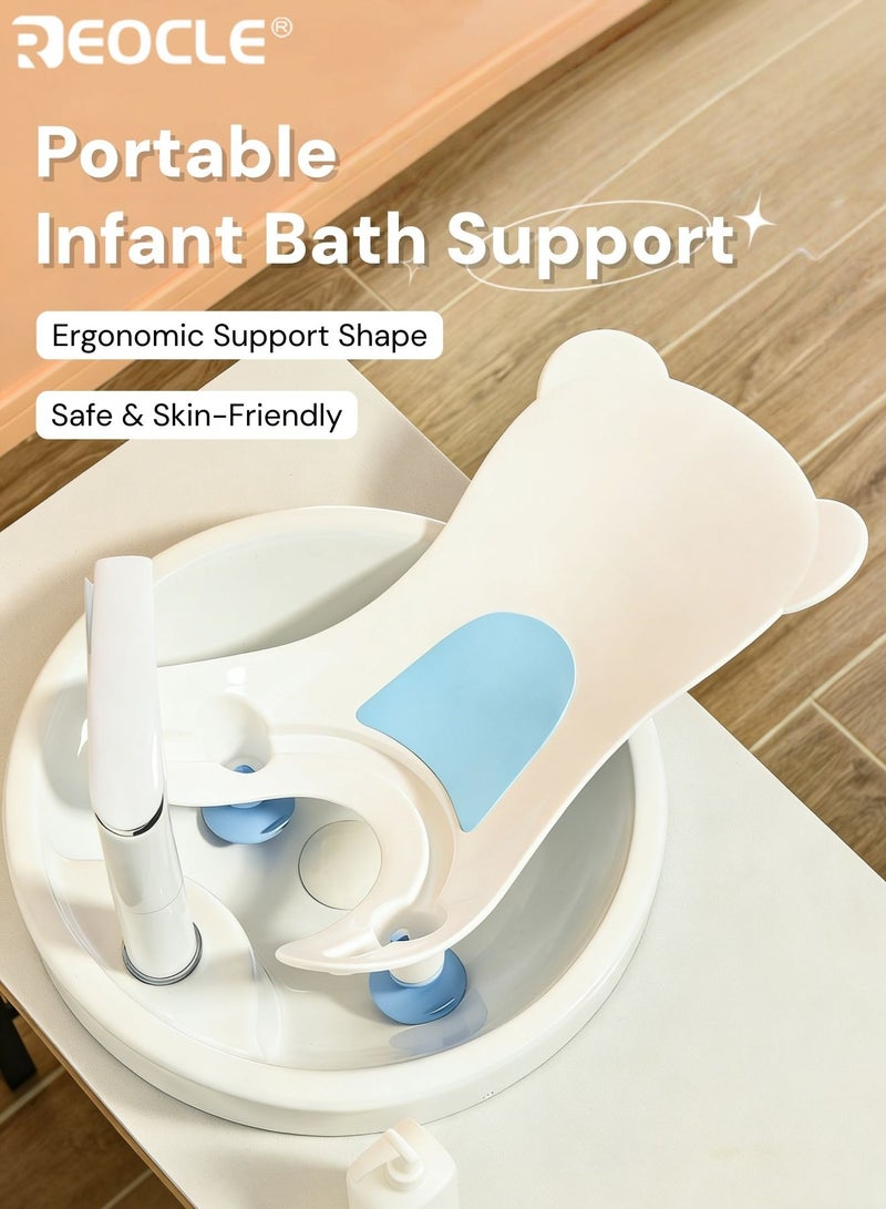 REOCLE Portable Infant Bath Support with Bonus Hook Quick Baby Buttock Washing Tool for Sinks Countertops Bathtubs Lightweight Convenient Ideal for Daily Baby Care Parents Caregivers - Image 1