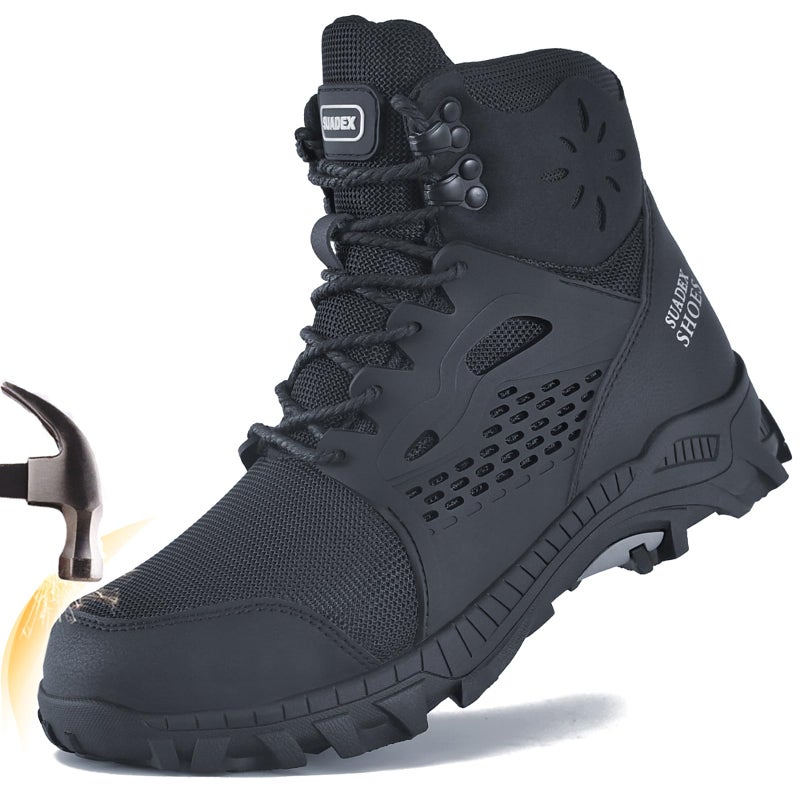 SUADEX Steel Toe Boots for Men Women Waterproof Arch Support Work Construction Indestructible Safety Boots - Image 2