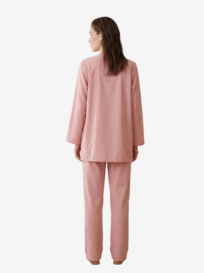 ماي فاشن MY FASHION Striped Two-Piece Co-Ord Set with Open Collar
