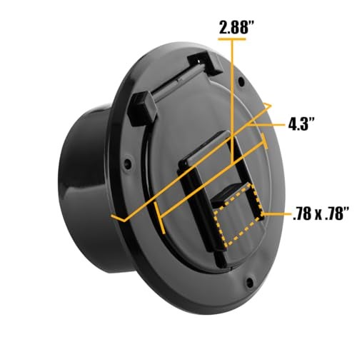 Halotronics RV 4 1/4-inch Round Electrical Cable Hatch for 30 Amp Cords (Black) - Image 3