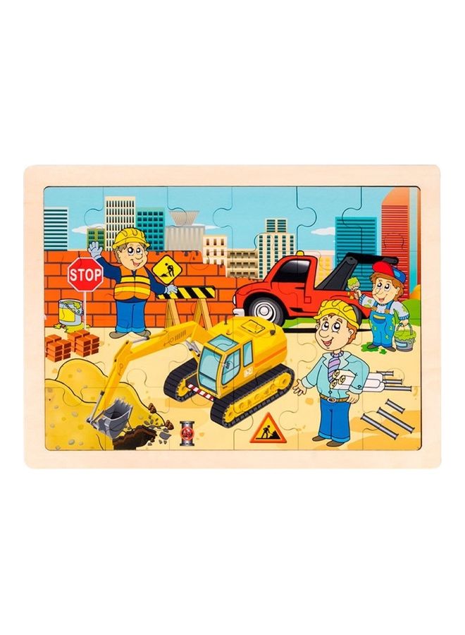 24-Piece Excavator Themed Jigsaw Puzzle Set