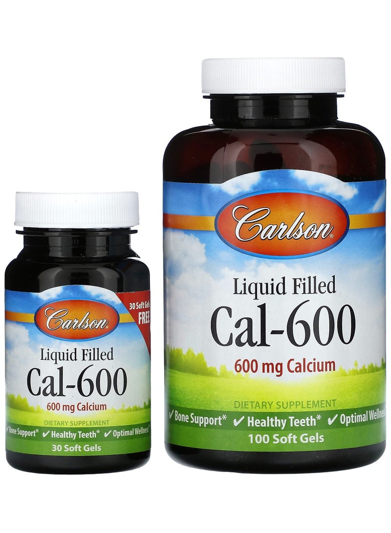 Liquid Filled Cal-600, 600 mg, 100 + 30  Softgels