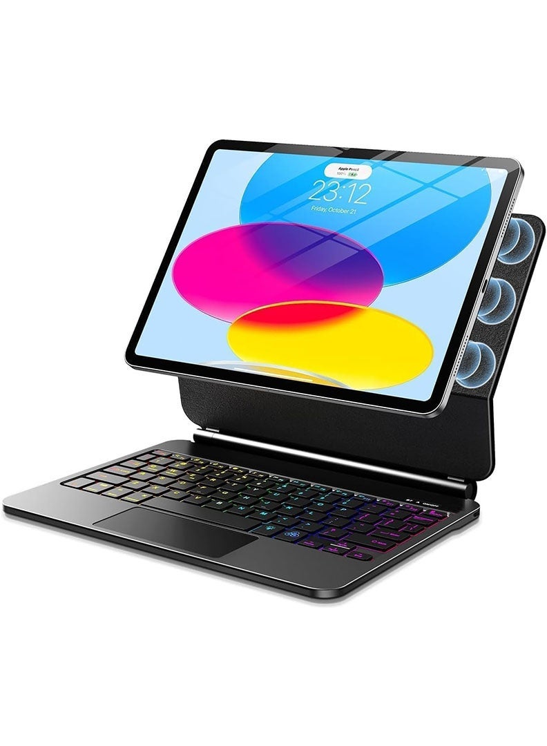 Theodor Magic Keyboard Case for iPad (A16) 11th 11 inch 2025/Keyboard and Mousepad Case for iPad 10th 10.9 inch 2022 with Magnetic Back Cover Smart Trackpad Backlit Keyboard for 2025 - Black - Image 1