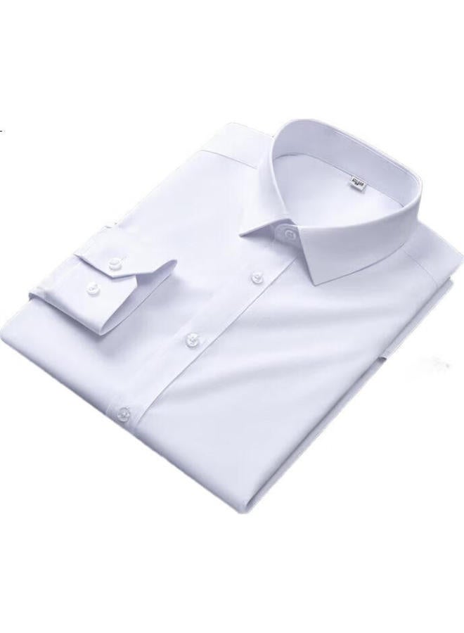 Romon Men'S Shirt Solid Color Slim Fit Business Casual Professional Formal Shirt Jacket Men Mc-L50 White 41 - Image 3