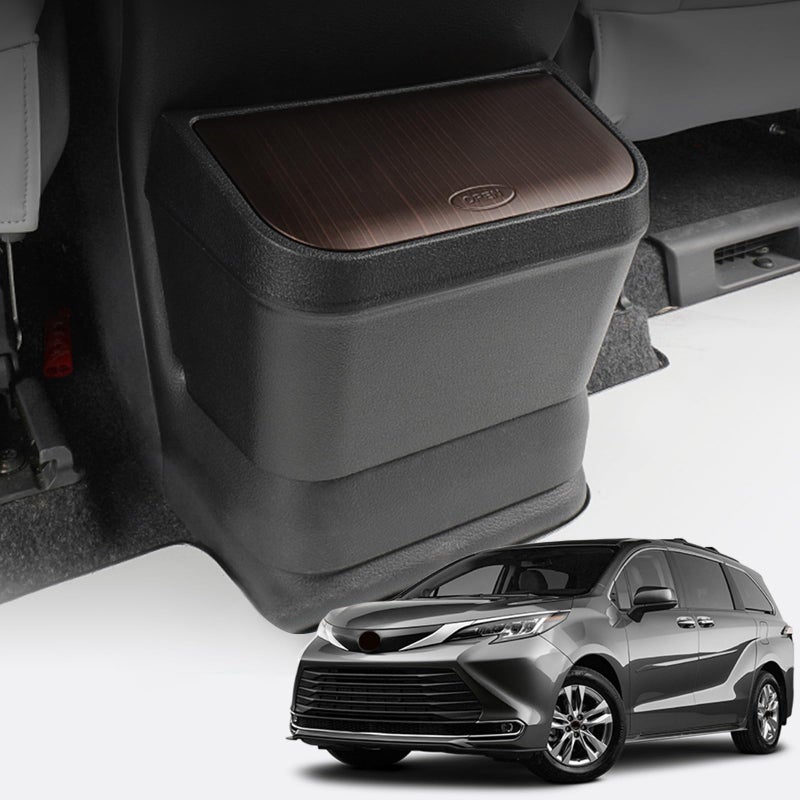 PACEWALKER for Toyota Sienna Car Trash Can Modification Waterproof in- Trash can Row Cup Holder Design for Toyota Sienna 2021-2025 Accessories Brown - Image 1