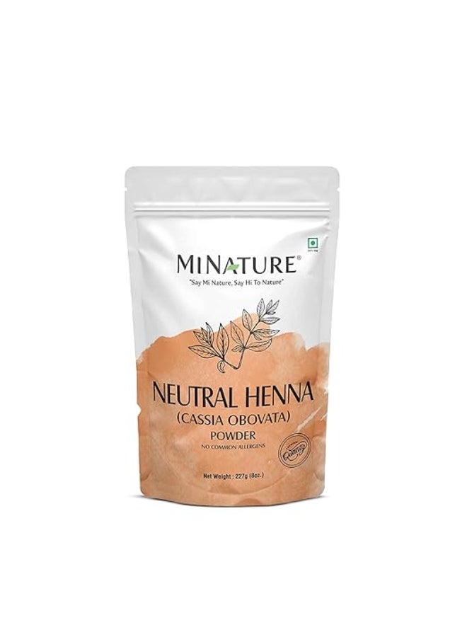 minature Mi Nature Pure Neutral Henna Powder(Cassia Obovata) |for Hair Conditioning|Adds no Colour to hair| 100% Herbal & Natural Scalp care mask |Unisex |227 gm(8 oz) - Image 1
