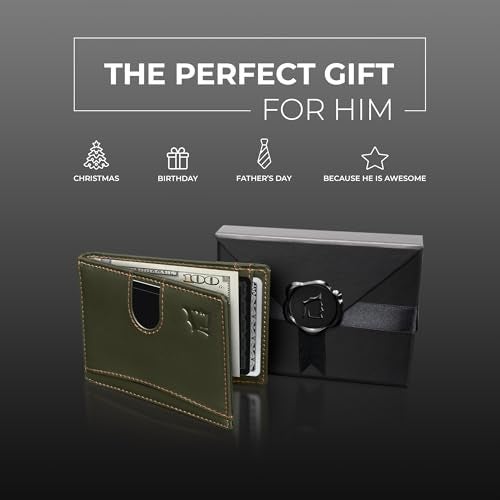 Kingly Cash Clip Slim Leather Wallet for Men with RFID Blocking & Money Clip - Minimalist Front Pocket Bifold Wallet Holds 12 Cards - Secure Card Holder with Easy Access Pull Tab - Image 5