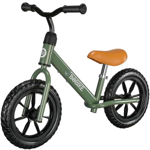 Bobike Toddler Balance Bike Toys for 2 to 5 Year Old Girls Boys Adjustable Seat and Handlebar NoPedal Training Bike Best Gifts for Kids Green - Image 1