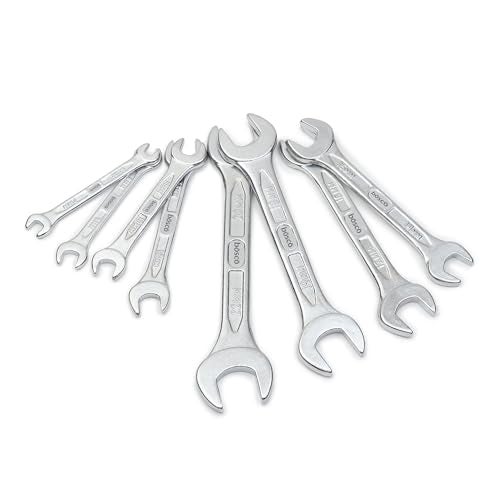 BOSCO® 8-Piece Double Open-End Jaw Spanner Wrench Set |Carbon Steel with Chrome Plating & Satin Finish | Anti-Corrosion, Rust-Resistant, Ergonomic Spanners for Automotive, Plumbing, Home & DIY Repairs - Image 2